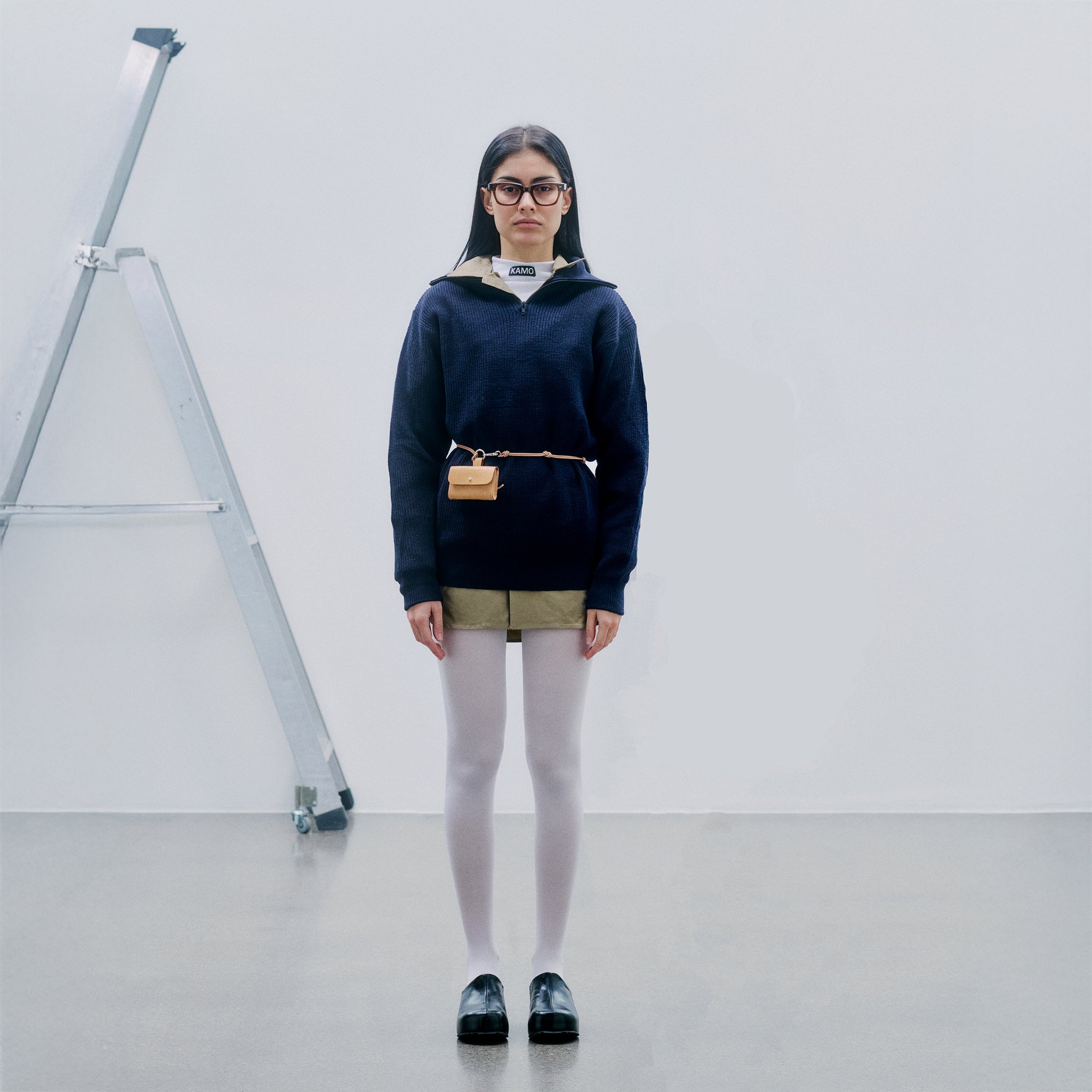 Zip Turtleneck Knit - Dark Indigo