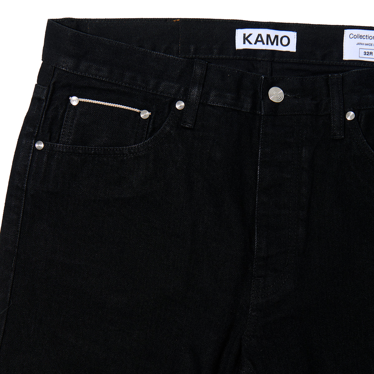 Regular Fit Selvedge Denim Pants - Black