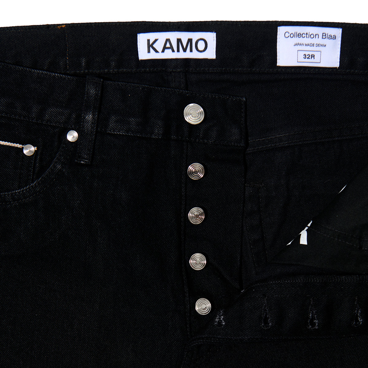 Regular Fit Selvedge Denim Pants - Black