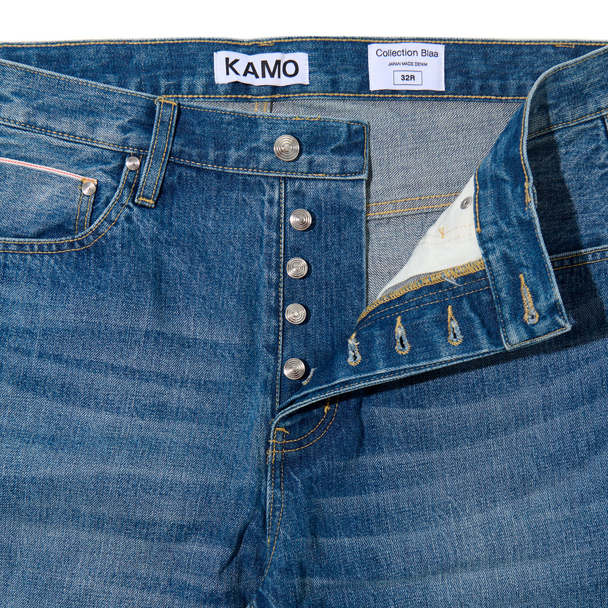 Loose Fit Selvedge Denim Pants - Washed Indigo – KAMO Loose Fit Selvedge Denim Pants - Washed Indigo – KAMO