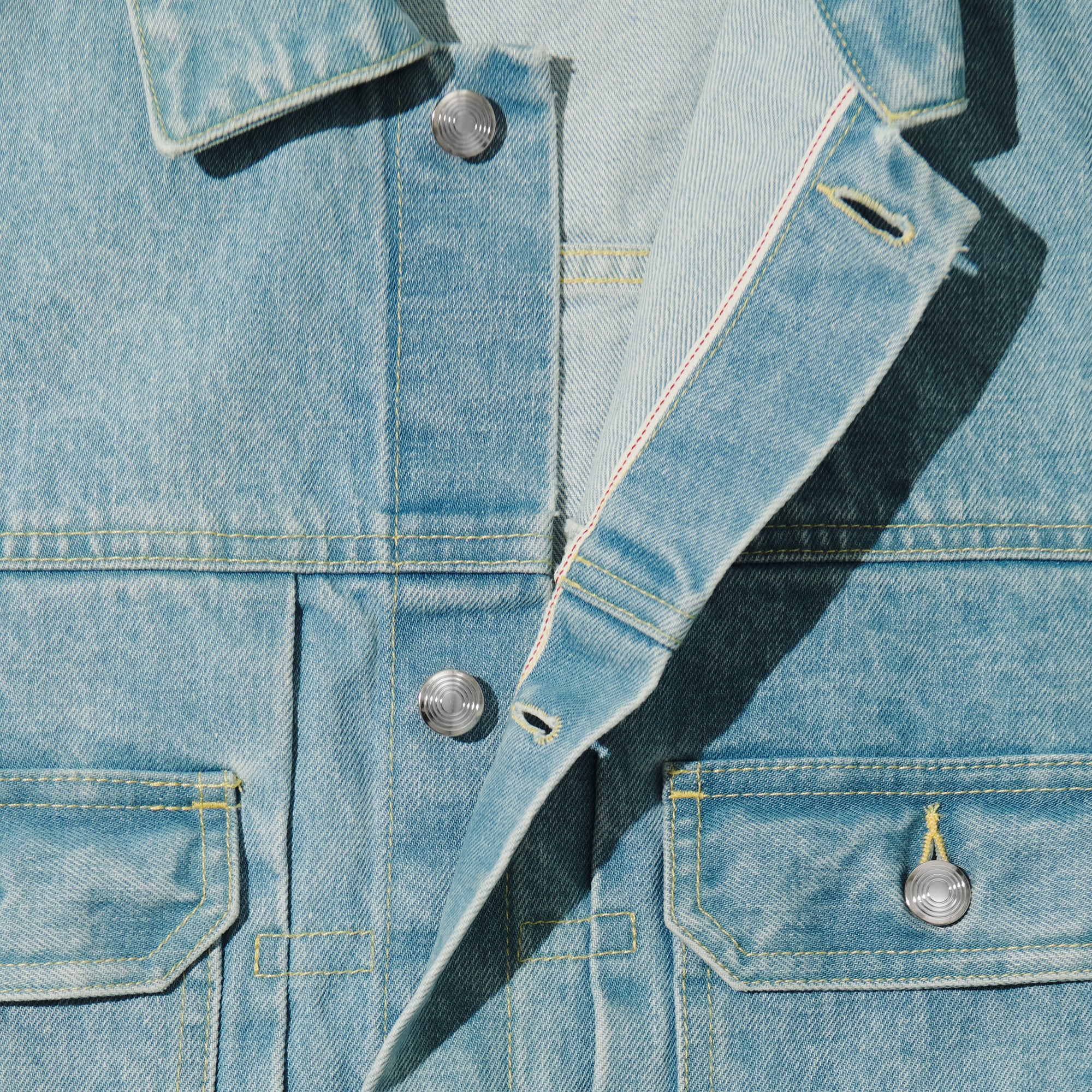 Selvedge Denim Jacket - Bleached indigo