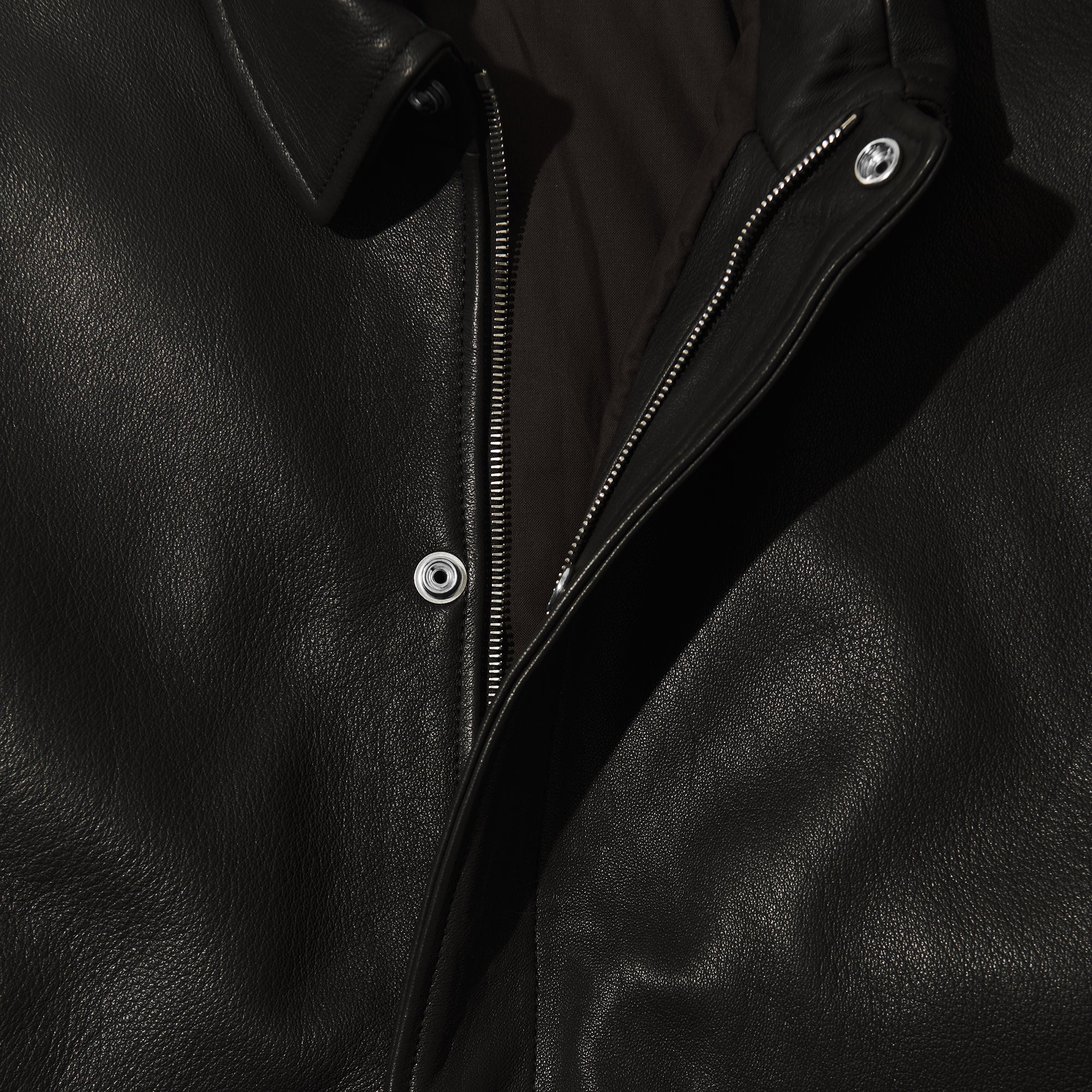 Leather Bomber Jacket - Brown