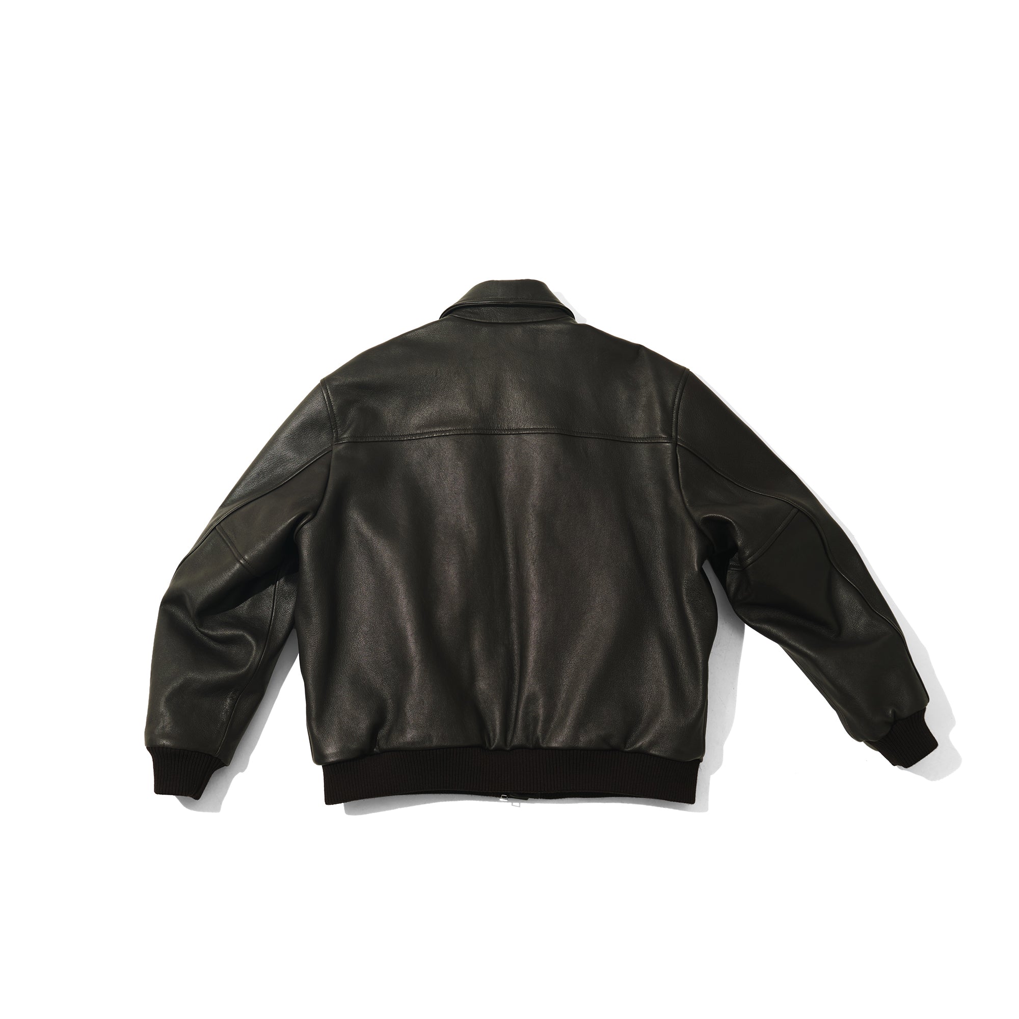 Leather Bomber Jacket - Brown