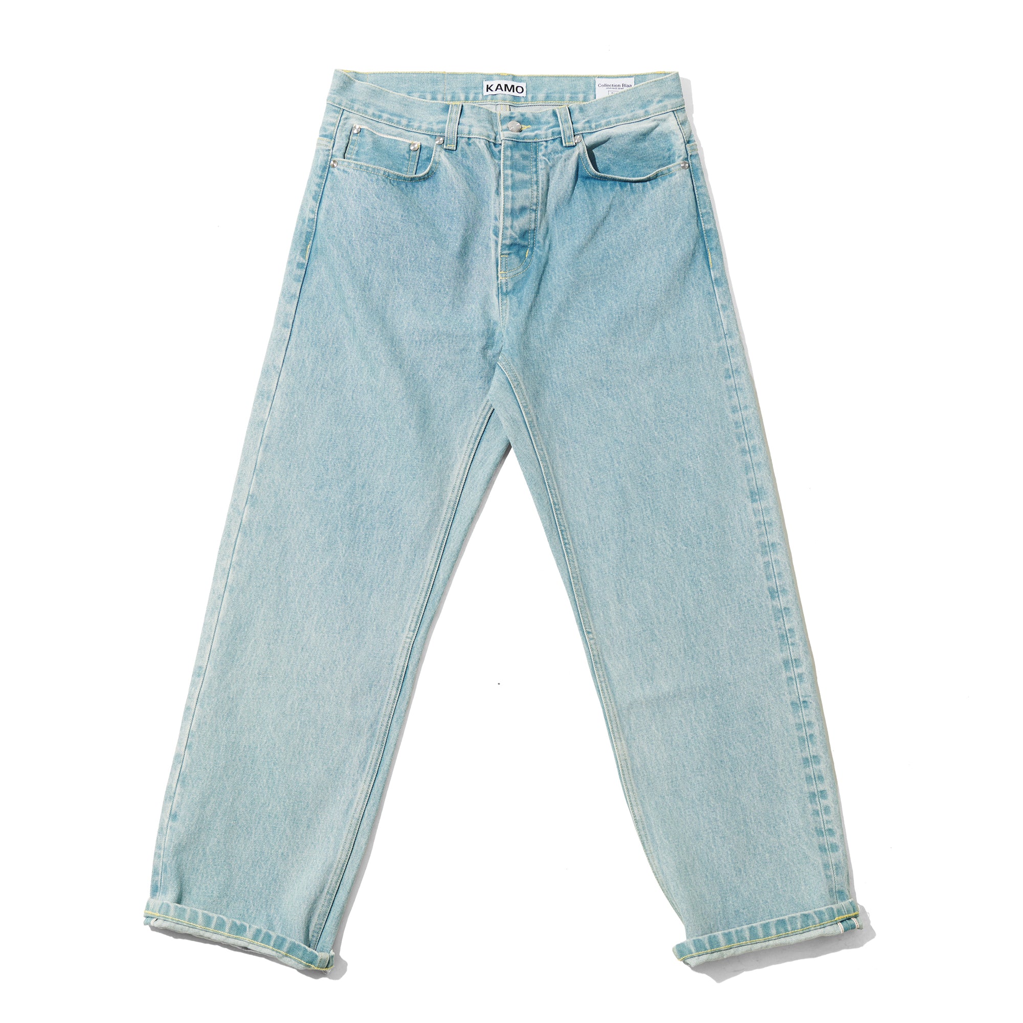 Loose Fit Selvedge denim pants - Bleached indigo
