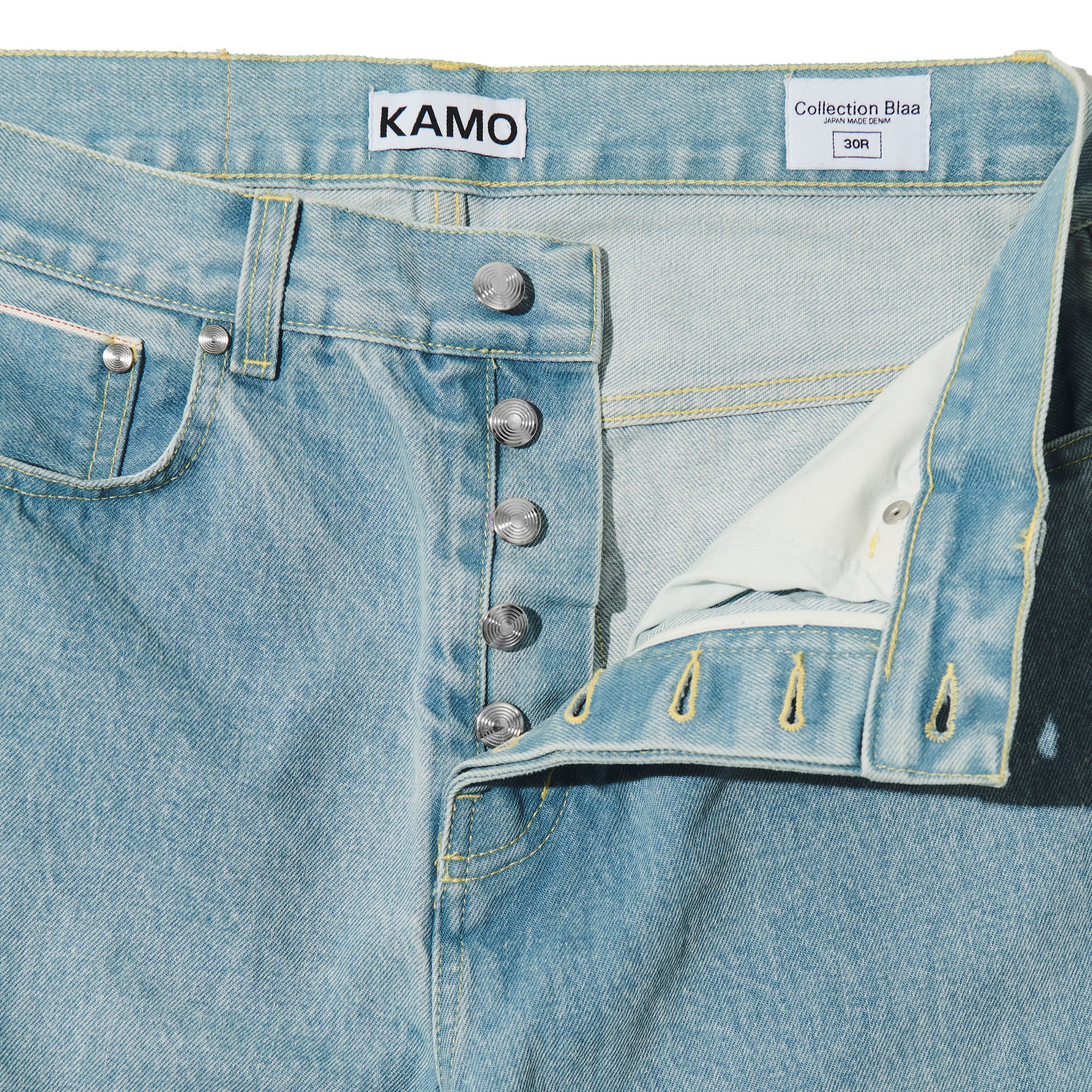 Loose Fit Selvedge denim pants - Bleached indigo