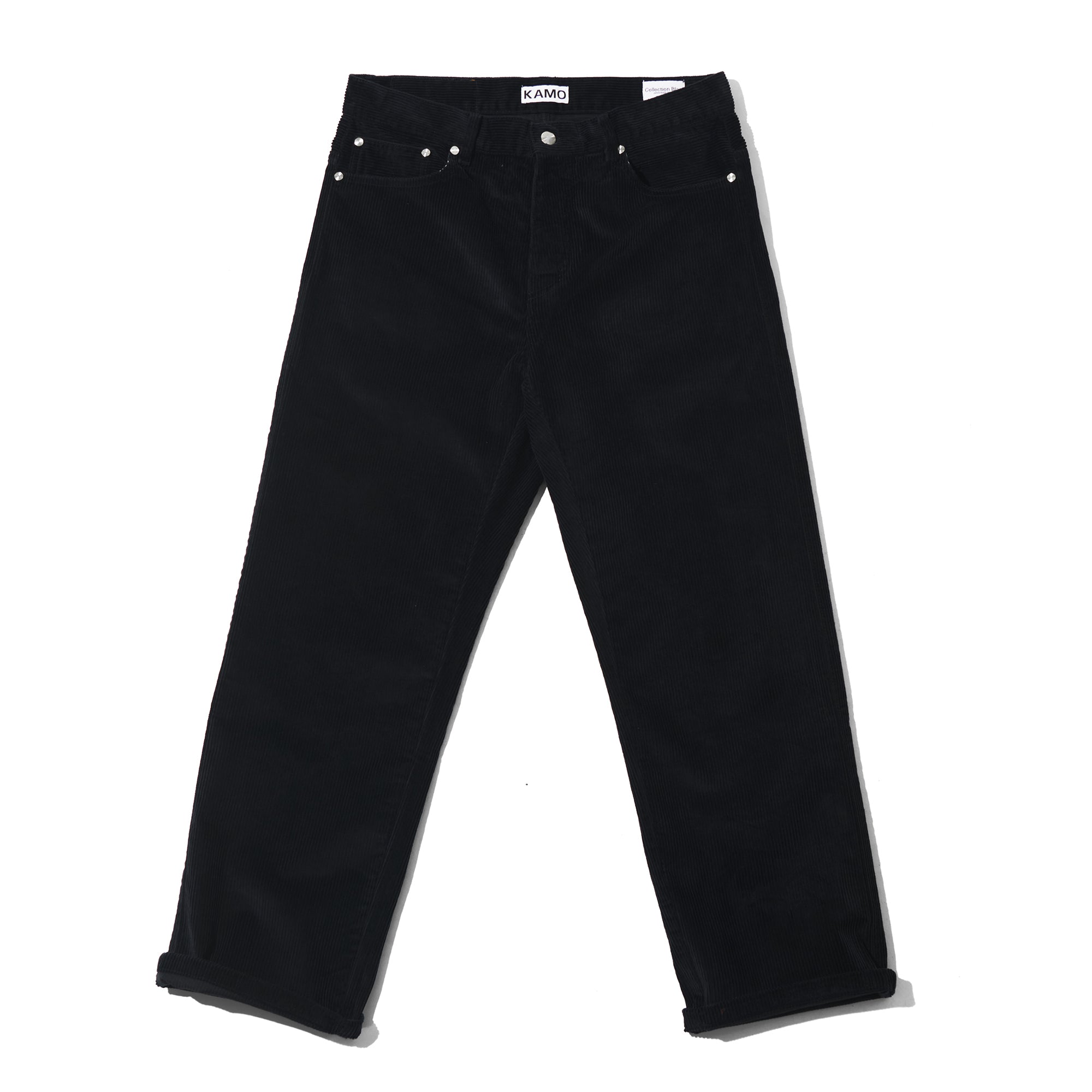 Loose Fit Corduroy Pants - Navy Black