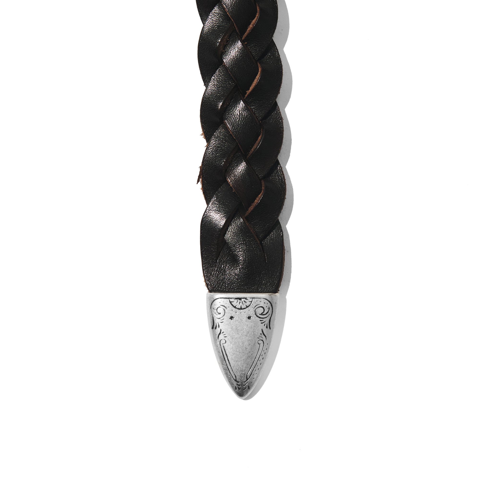 Braided Leather Belt - Brown